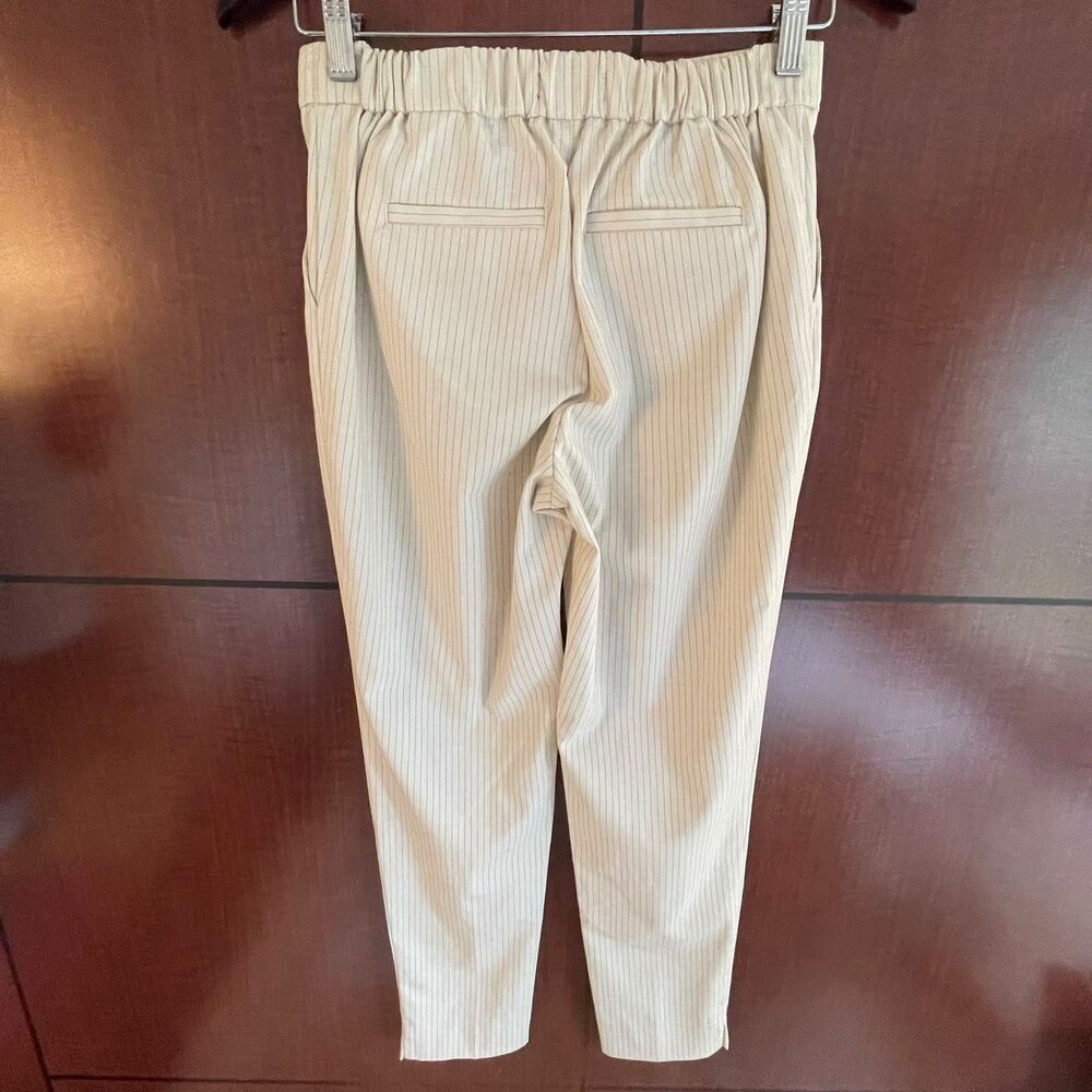 Banana Republic Womens Size 0 Beige Pinstripe Hayden Pant Pull On Trousers - Picture 3 of 9